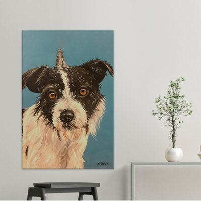 Scruffy Dog 1 Piece Wrapped Canvas Painting