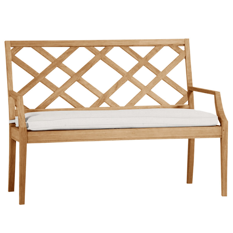 Banc en teck naturel Haley, Teck naturel, Blanc naturel, Pas de soudure