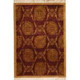Hand-Knotted High-Quality Red and Yellow Area Rug