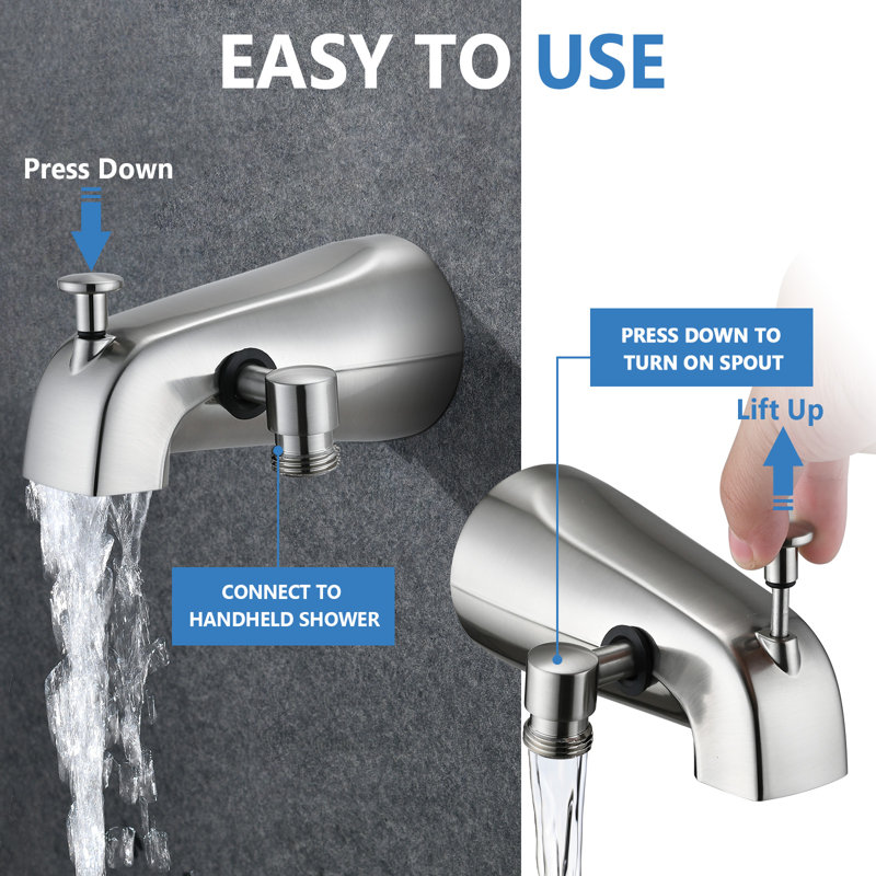 Wall Tub Spout, Brushed Nickel