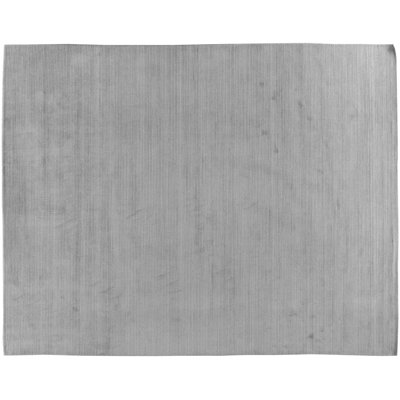 Tapis unique en laine / viscose noué à la main gris de 9 pi x 12 pi