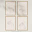 Minimalist Simple Line Drawing Faces And Hands Black - 4 Piece No Frame Print Set-88622279