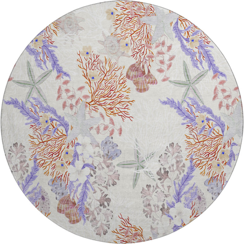 Premium Machine Washable Cerrito AMF180 Rug, Round 8'