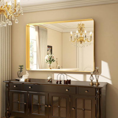 Miroir mural de salle de bain 30 po x 40 po, miroir mural rectangulaire en alliage d'aluminium pour décor de maison de campagne, horizontal ou vertical, idéal pour la chambre à coucher ou le salon
