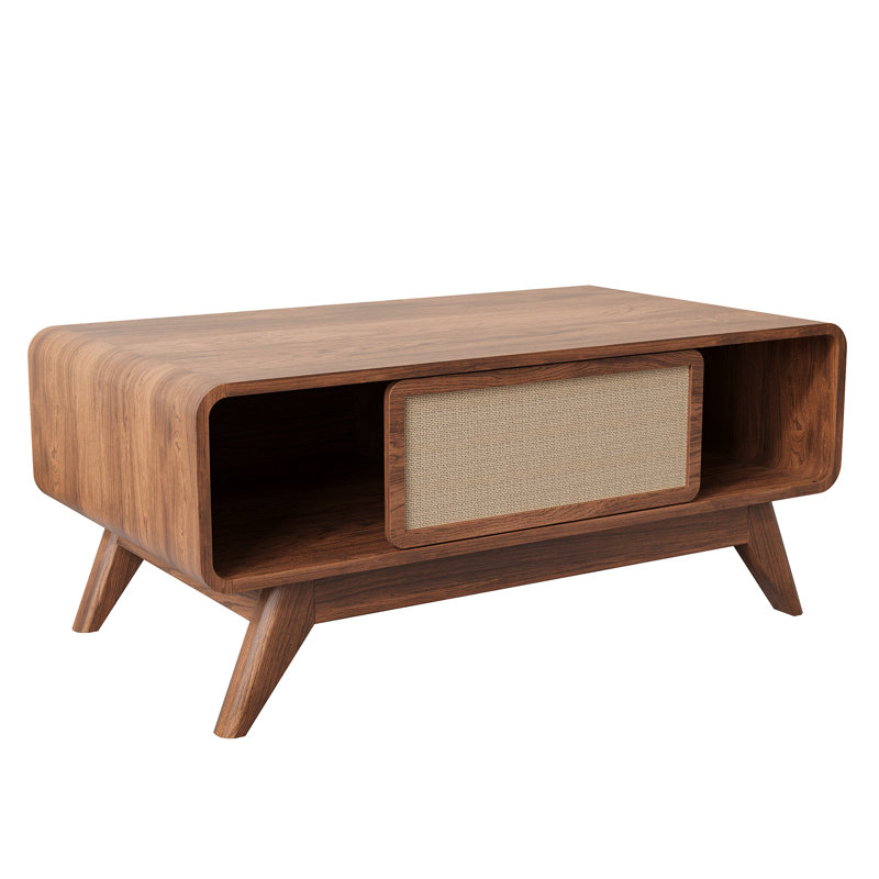 Table basse avec rangement Bengiman, Noix