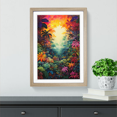 Jungle Colour Field No.2 - Single Picture Frame Print on Wood