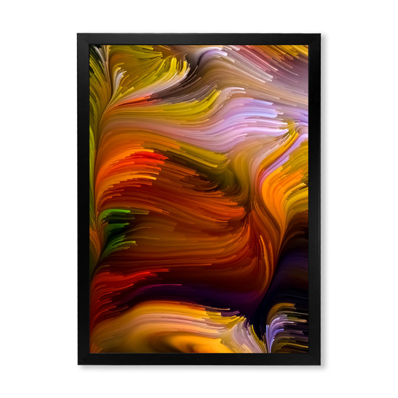 Escape Of Liquide VI - Art mural moderne sur toile, H 20 po x l 12 po x P 1 po, Cadre photo noir