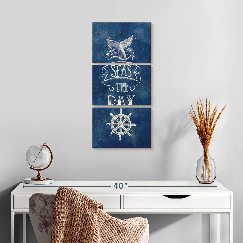 La mer bleue le jour, H 27 po x l 12 po
