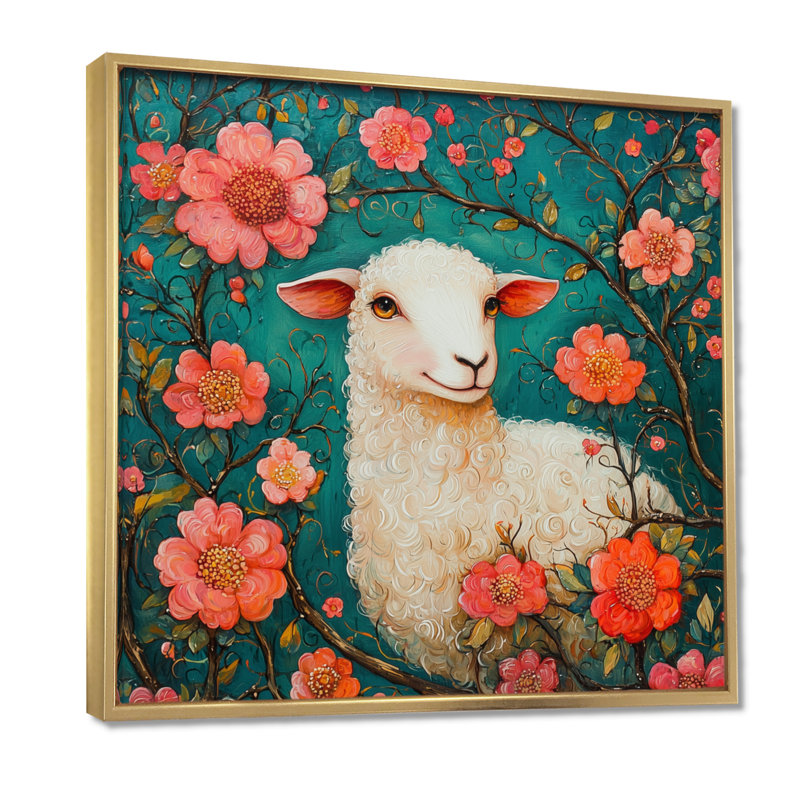 Domica - animaux, art mural, H 16 po x l 16 po, Impression encadrée flottante, Doré
