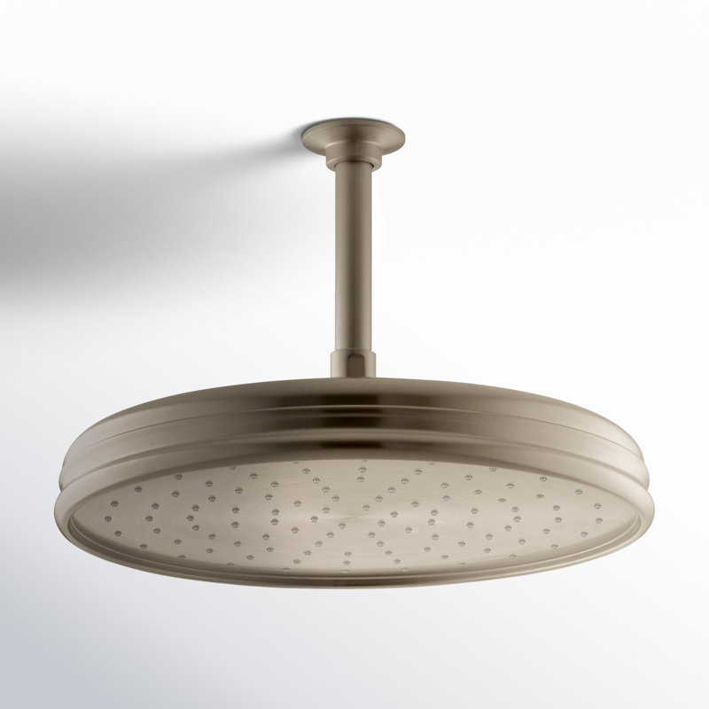 Tête de douche traditionnelle ronde 8 po avec jet à induction d'air Katalyst, 2,0 gal / min, Bronze brossé vibrant