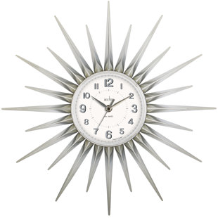 Acctim Stella Wall Clock Sunburst StarBurst Quartz Retro Spoke Sprayed 43cm