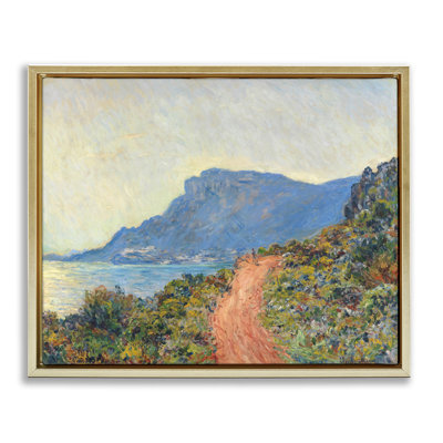 «Classic Monet Mountain Landscape», art mural sur toile flottante noire par one1000paintings