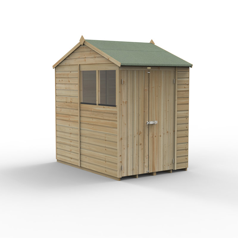 Beckwood 7 ft. 8 in. W x 5 ft. D Solid Wood Apex Garden Shed