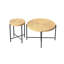 Ensemble de 2 tables basses et tables de bout Sierra, motif de bagues, chêne, blanc antique-128860561