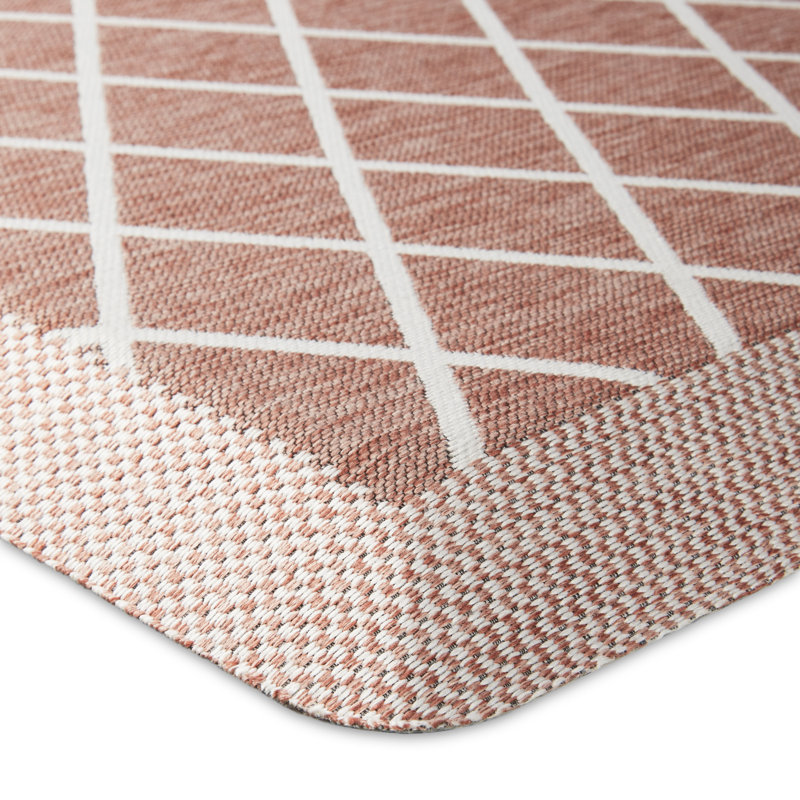 Spice Red Polyester Trellis Anti-Fatigue Kitchen Mat 19.6" x 32"