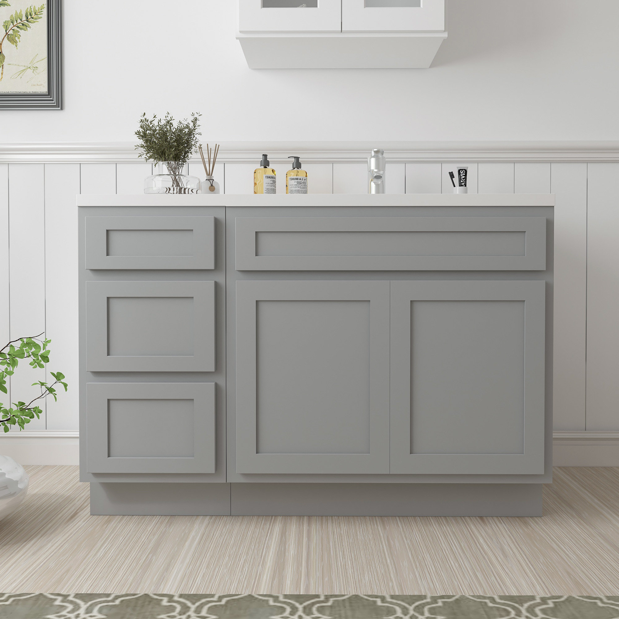 Home Beyond 54'' Single Bathroom Vanity Base Only & Reviews - Wayfair ...