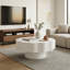 Table basse ronde blanche festonnée-730884283