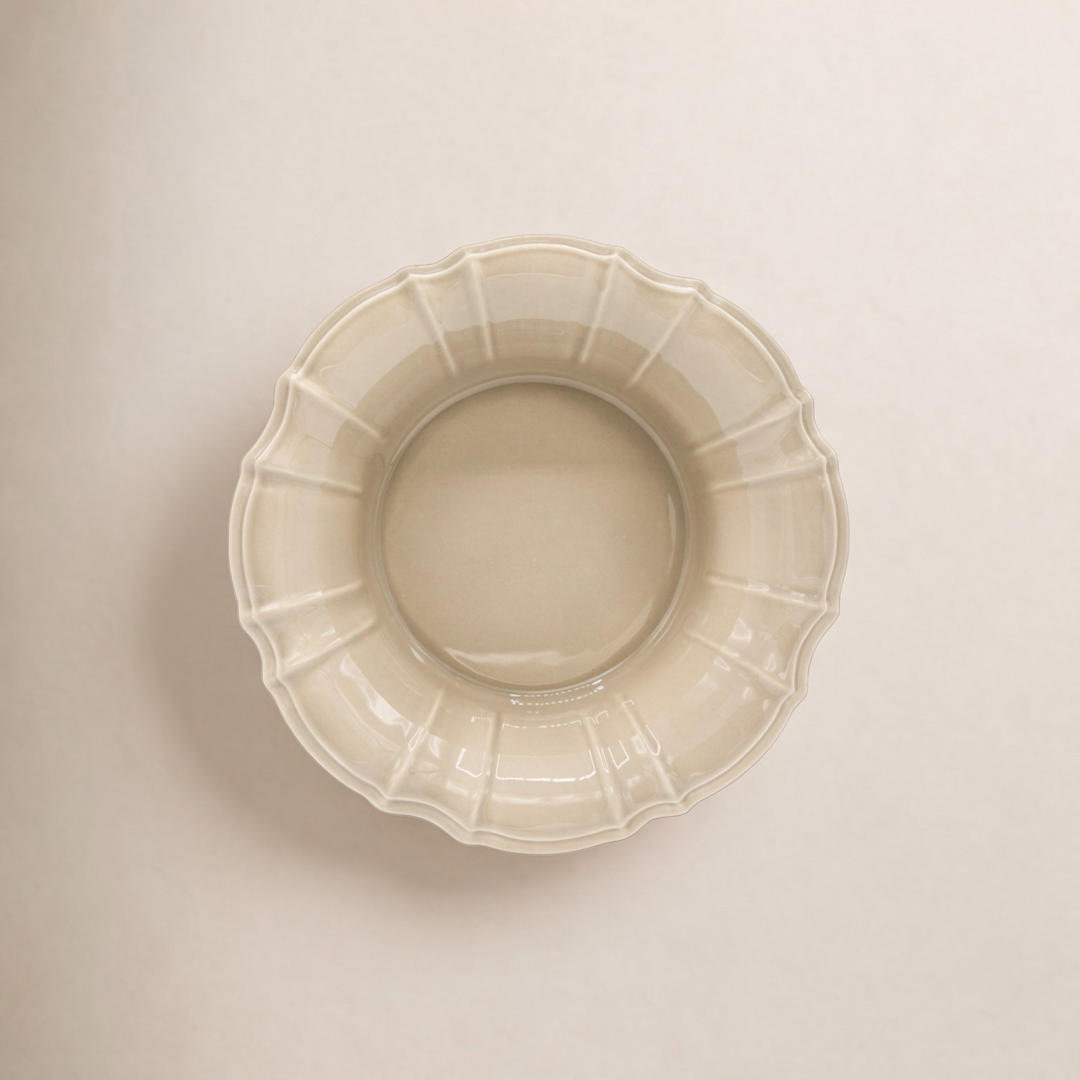 Chloe Ceramic Salad Bowl, Taupe, 9.84"