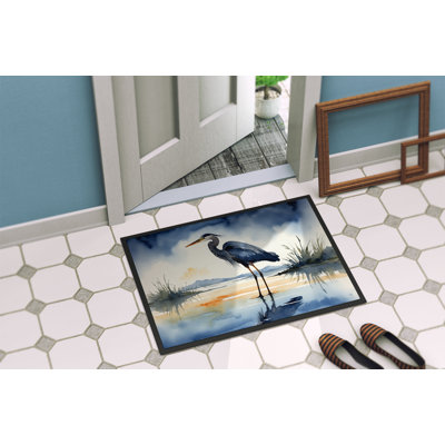 Blue Heron Barely Lit Sky Doormat