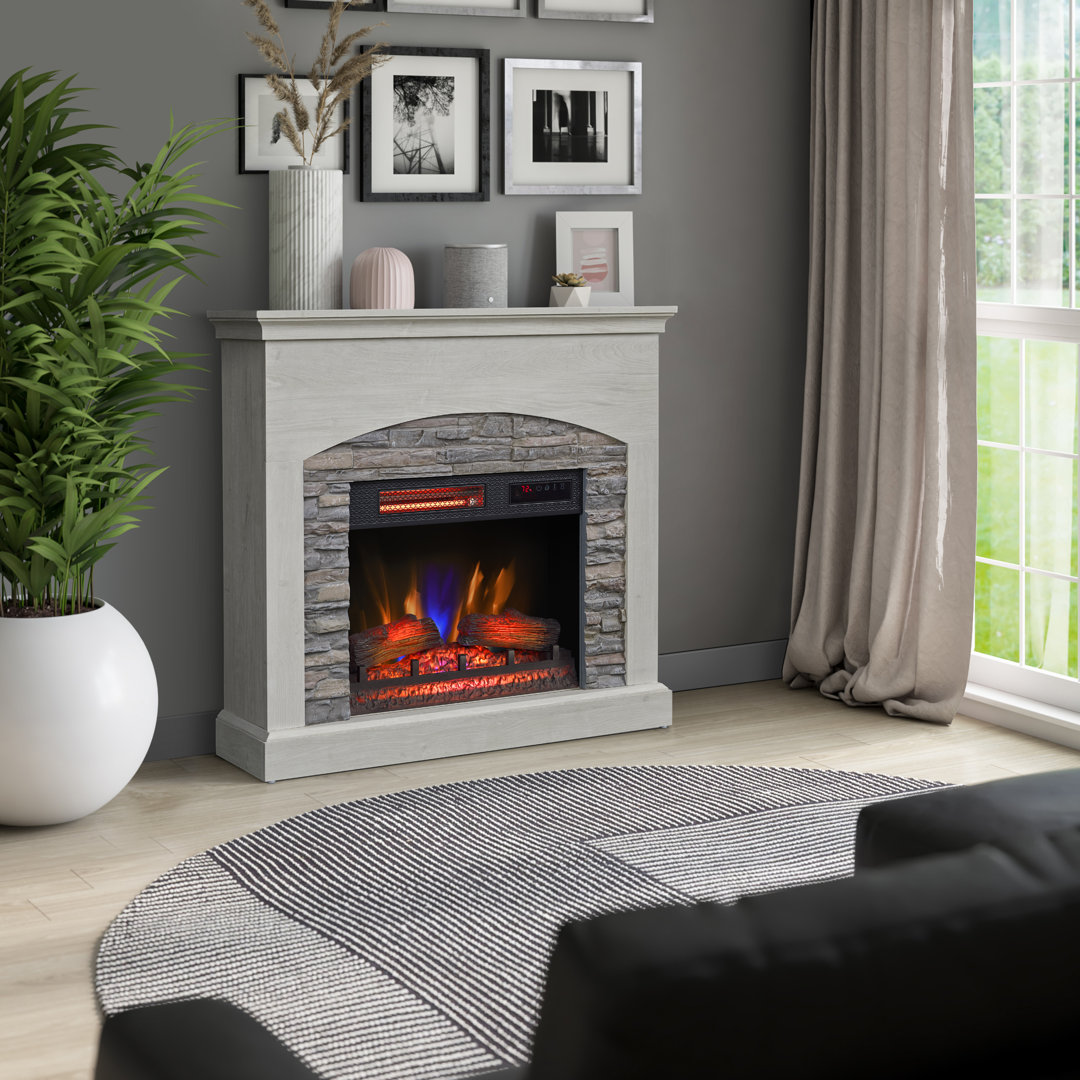 duraflame Wall Mantel Electric Fireplace, Fairfax Oak Duraflame