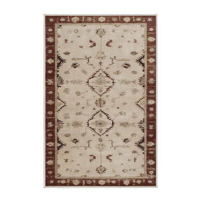 Machine Washable Overdyed Beige Area Rug