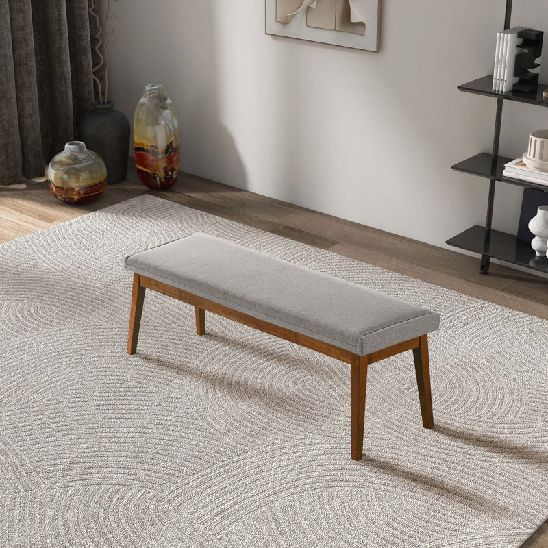 Banc Warren en tissu gris cendré