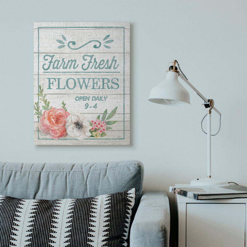 « farm freshed fleurs rustique », impression, Toile tendue, H 30 po x l 40 po x P 1,5 po