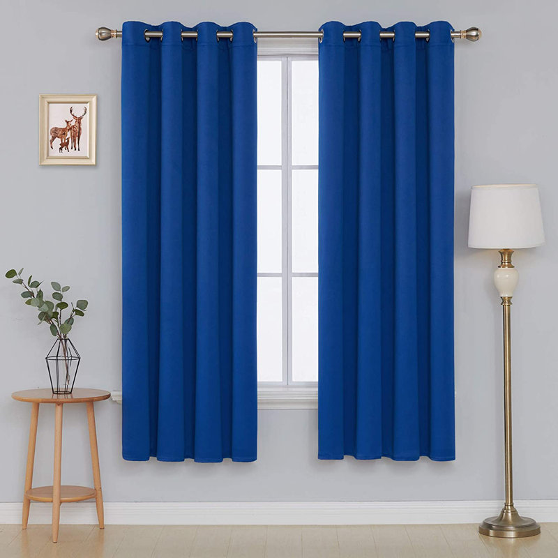 Makua Room Darkening Curtain Pair, Royal Blue, 52" W x 84" L
