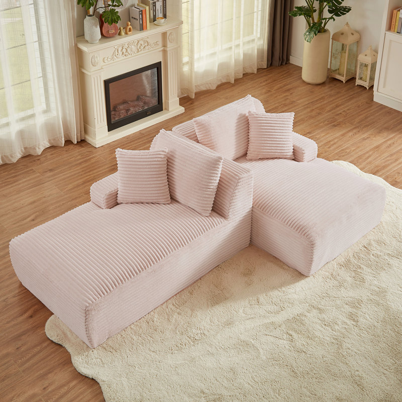 Méridienne compressible double - aucun assemblage requis, causeuse moelleuse moderne pour le salon et la chambre à coucher
