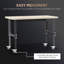 Banc de travail avec pieds réglables en hauteur HOMcom, table de travail en bambou et table de travail sur roulettes, capacité de poids en livres, noir / naturel