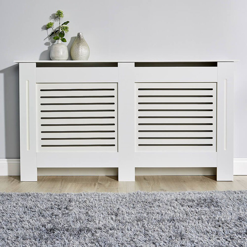 Mathusan Radiator Cover, 82cm H x 151.5cm W x 19cm D, White