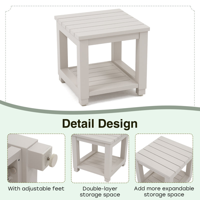 Outdoor 5-person Patio Conversation Set With Table, Beige Cushion/Beige Frame