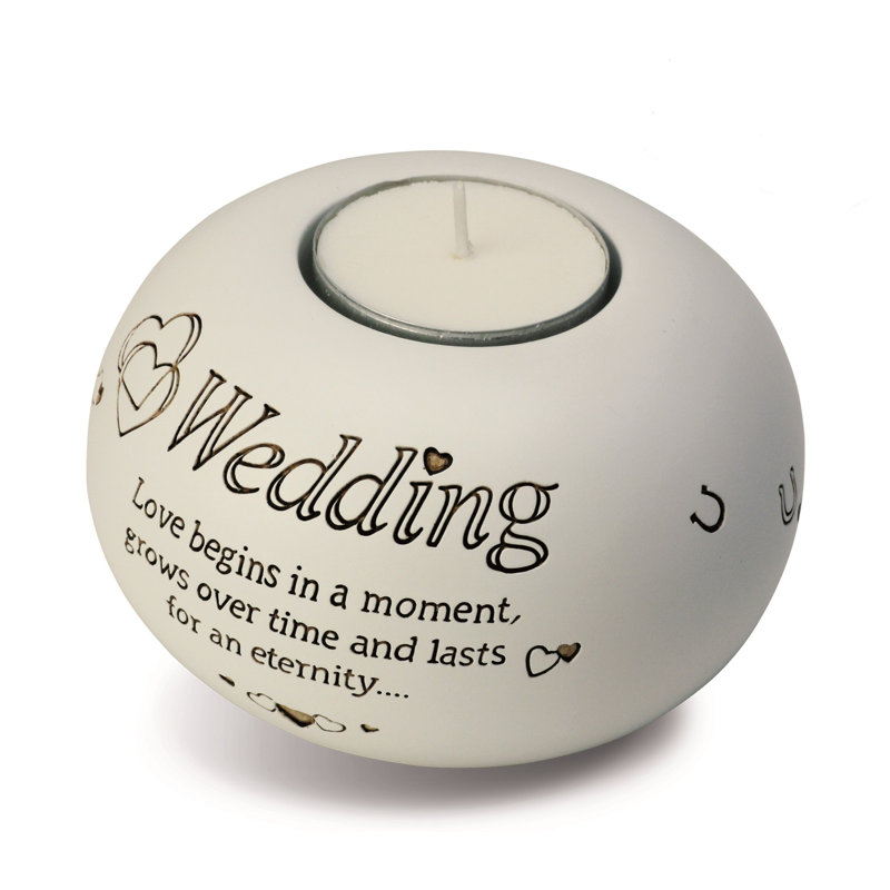 Said With Sentiment Stone Tabletop Tealight Holder with Candle Included