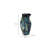 Fera Decorative Flower Vase, Ruffled Edge, 15 Inch Shiny Blue Ceramic