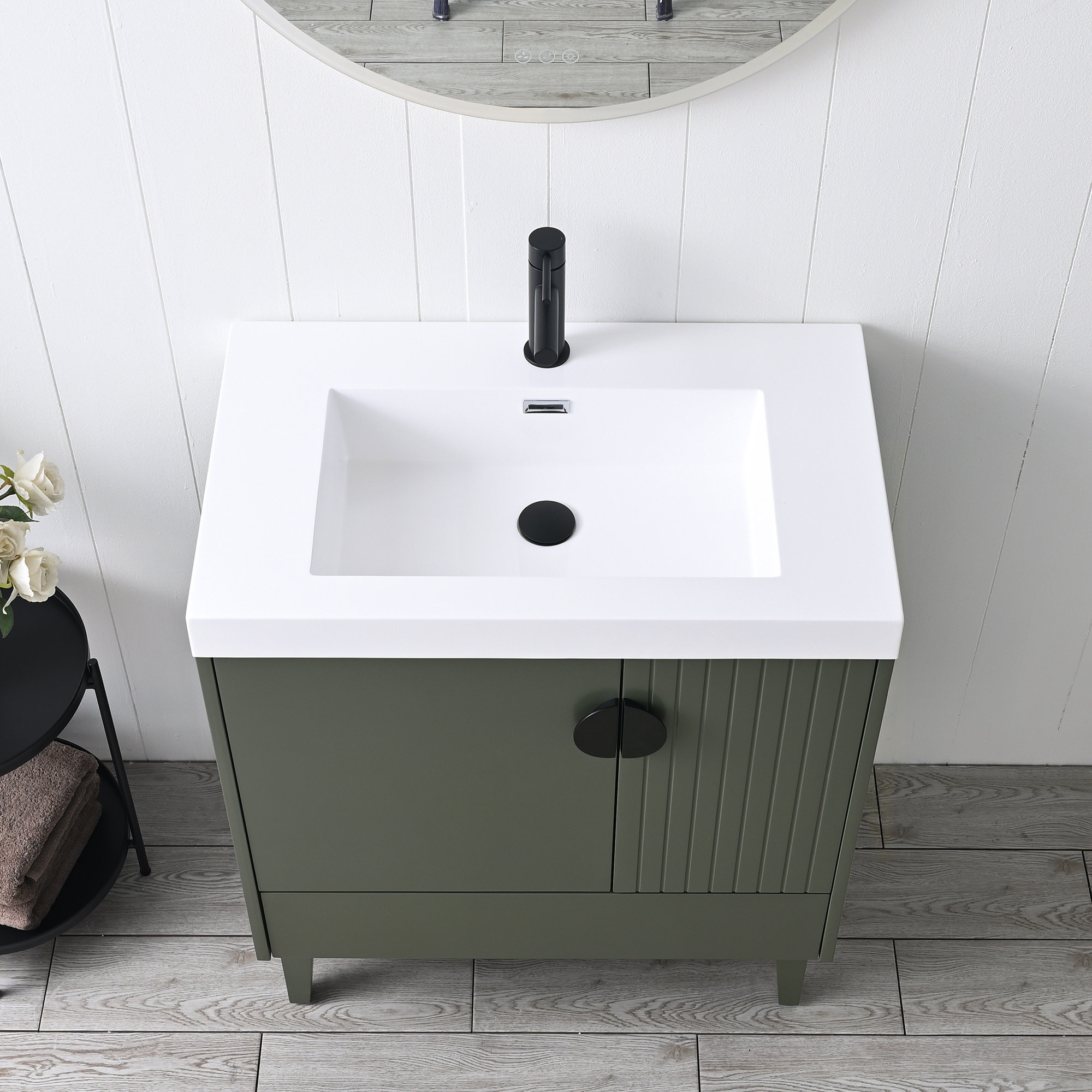 George Oliver 30 Inch Freestanding Bathroom Vanity with Sink, Wood ...