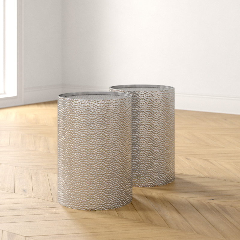 Ensemble de tables de bout Starkey, Argent argent, Ensemble de 2