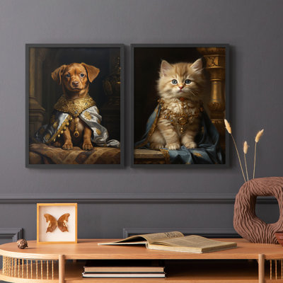ANIMALS Series CXC - reproduction encadrée de qualité supérieure - prête à être accrochée - aucun clou requis - aucun clou requis