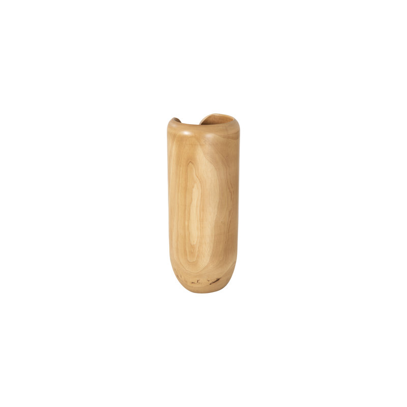 Interval Wood Vase, 15" H x 6" W x 6" D, Brown