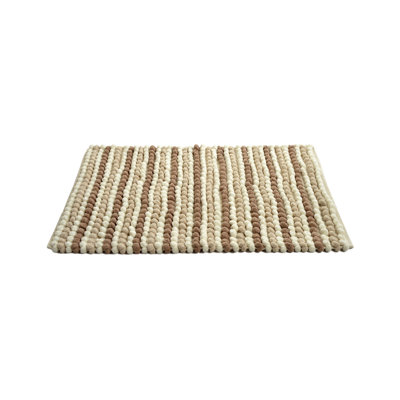 Alisbha Striped Chunky Bobble Bath Mat