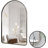 Malisa Contemporary Arched Bathroom Vanity Mirror | Stainless Steel Thick Frame-889773302-921505689