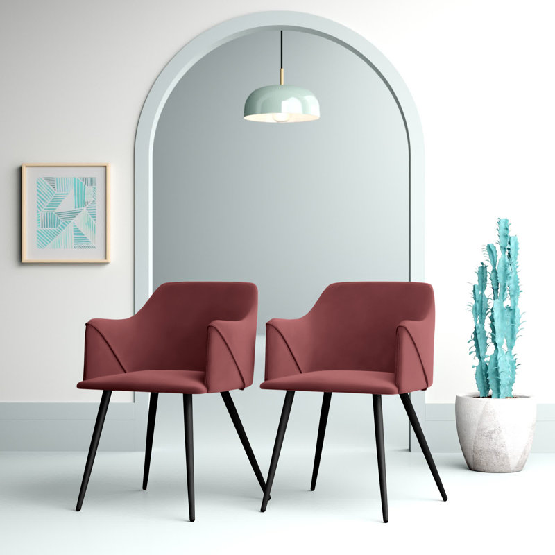 Sofiya 45cm H Velvet Upholstered Armchair, Rose