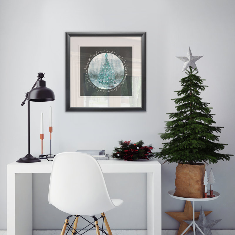 Blanc de Noël - imprimé, H 40 po x l 40 po x P 1 po, Toile tendue