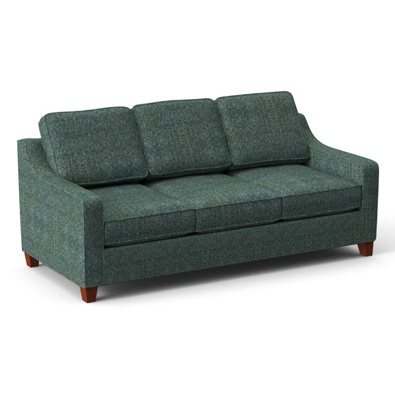 Clark 82" Square Arm Sofa Bed Sleeper with Reversible Cushions, BM Cherry, Hybrid, Connelly Peacock
