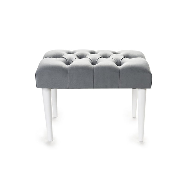 Upholstered Bench, Grey/White, H40 x W100 x D30cm