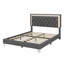 Upholstered Bed Frame With LED Lights,Modern Platform Bed With Tufted Headboard-2095544179