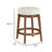 Lex Swivel Counter Stool, 27 Inch Backless, White Boucle, Brown Legs-118708290