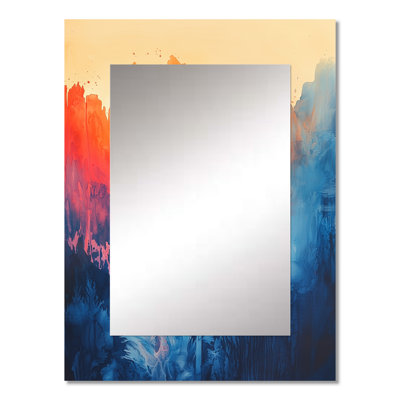Scatter The Seeds In Bold Hues Abstract II - Dandelion Mirror, Traditional Unique Wall Mirror, Printed Metal Art