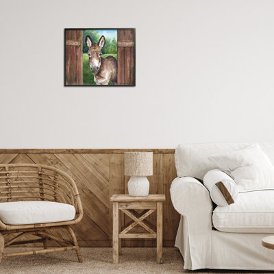 Âne dans une porte en bois giclée, design par George Dyachenko