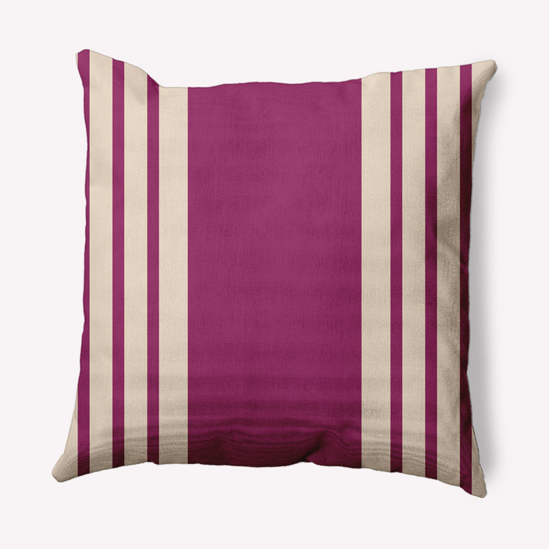 Coussin décoratif à rayures, 26 po x 26 po, Rose