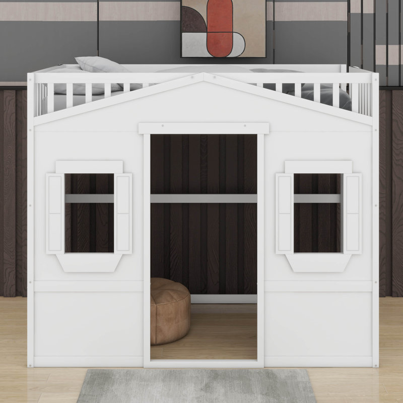 Lit mezzanine simple avec échelle, Blanc